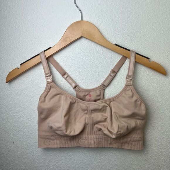 Cake Maternity Cotton Candy Seamless Racerback Nursing Bra Nude S - Picture 3 of 11